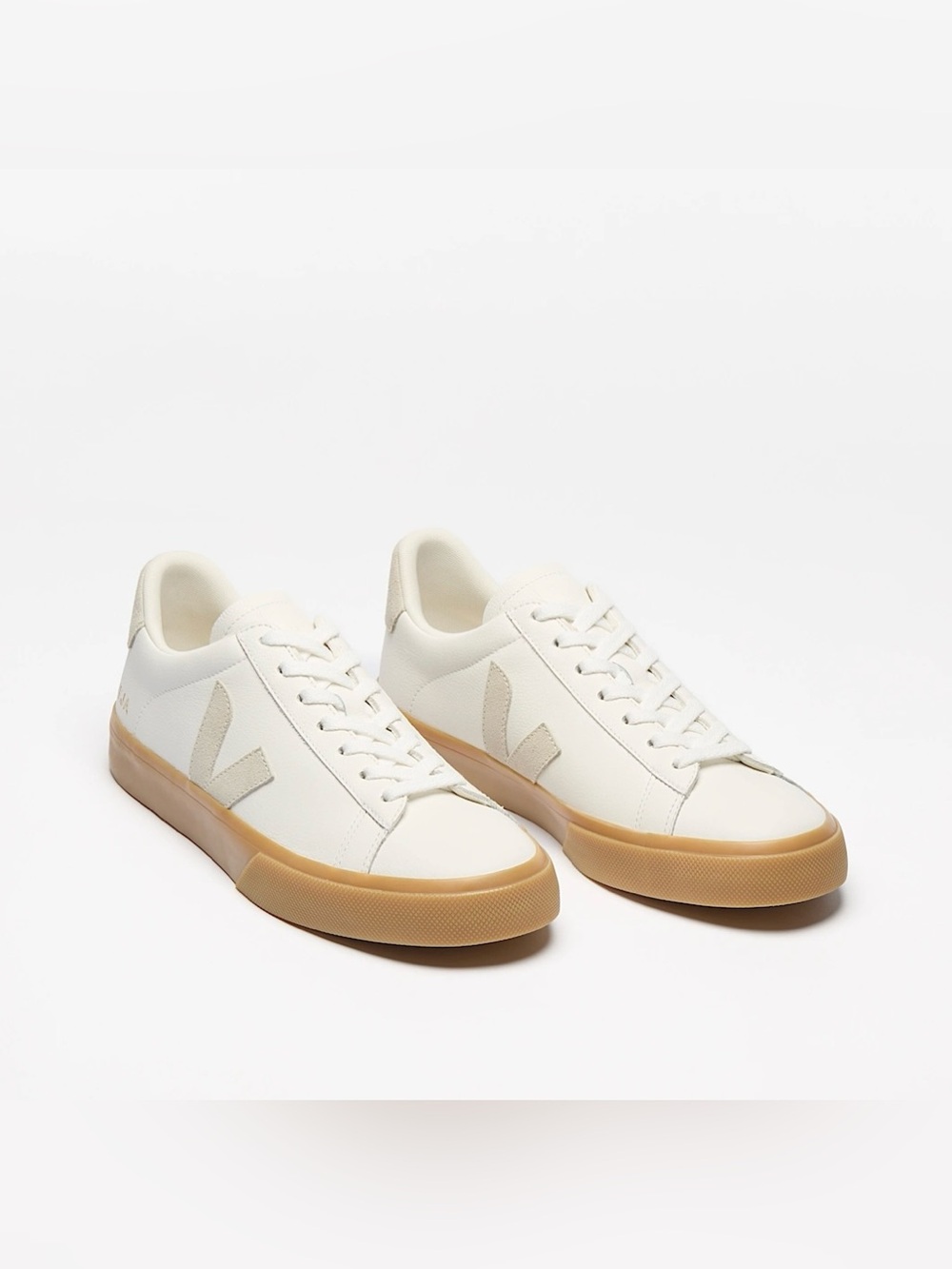 Veja Men's Low-Top Sneakers in White with Gum Sole